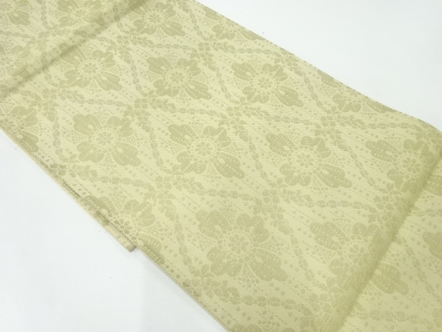 川島織物製　菱華紋模様織出し袋帯